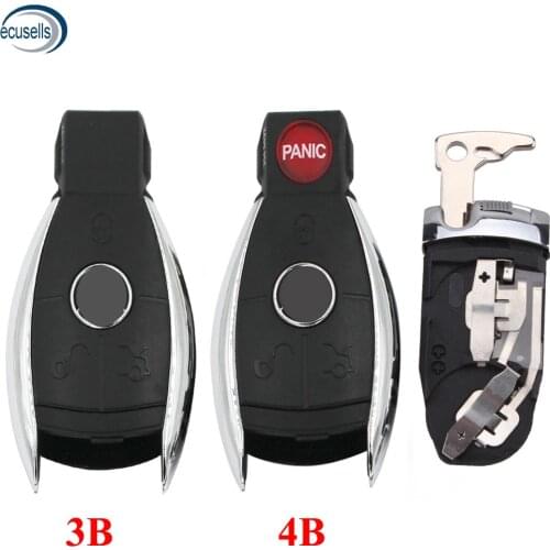 3/4 Button Smart Key Shell for Mercedes Benz W211 A C E G S R SL ML GML CL GL CLS CLA CLK SLK GLK with Battery Holder Small Key