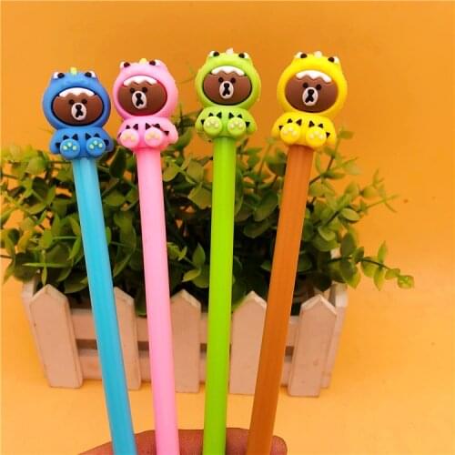 36 pcs/lot Kawaii Bear Gel Pen Cute 0.5 mm black ink Signature Pens School Office writing Supplies Promotional Gift
