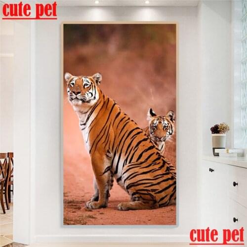 Large Tiger animal Diamond Embroidery DIY Diamond Painting Cross Stitch 5D Full Rhinestone Mosaic Home Decor Home Decor puzzle