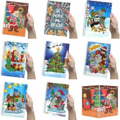 5D DIY Diamond Painting Coil Notebook A5 Diary Book Sketchbook Special Shaped Diamond Painting Rhinestone Book Christmas gifts
