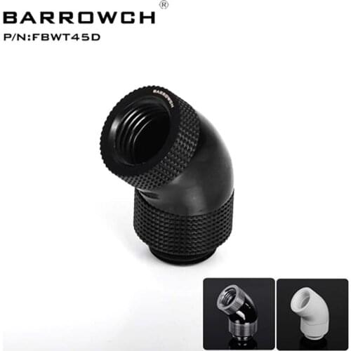 Barrowch PC water cooling Rotary Fittings tube connector G1/4 45 degree Rotary Adapter (Male to Female) FBWT45 FBWT45D