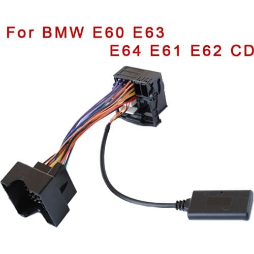 Bluetooth Audio AUX Cable Big Plug Adapter 12-pin For BMW E60 E63 E64 E61 E62 CD