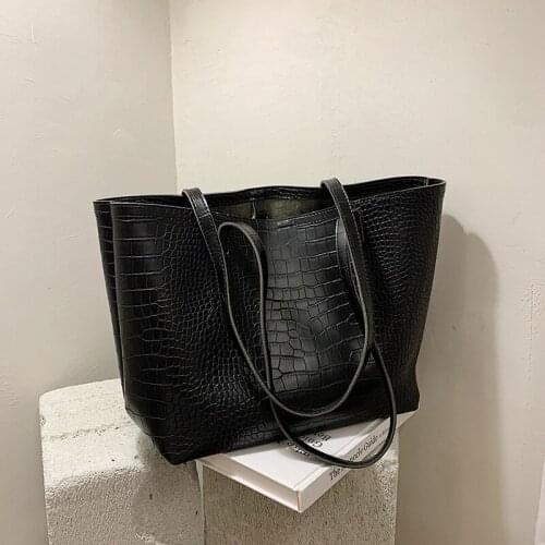 European and American Crocodile Pattern Large-capacity Tote Bag 2021 New Retro High-quality Ladies Luxury Shoulder Bag Handbag