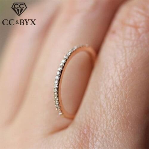 CC Simple Rings For Women Trendy Jewelry Cubic Zirconia Wedding Engagement Bridal Ring Bijoux Femme Drop Shipping CC2111