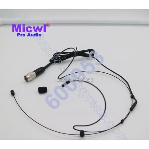 MICWL A3-TH Pro Black Headset Headset Omnidirectional Microphone for Audio Technica Wireless Pocket Hirose 4 pin