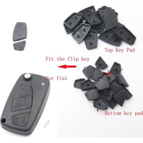 Cocolockey Rubber Key Pad Buttons In Black Color Fit For Fiat Punto Ducato Stilo Panda 3 Buttons New Replacement Pad 20pcs/lots