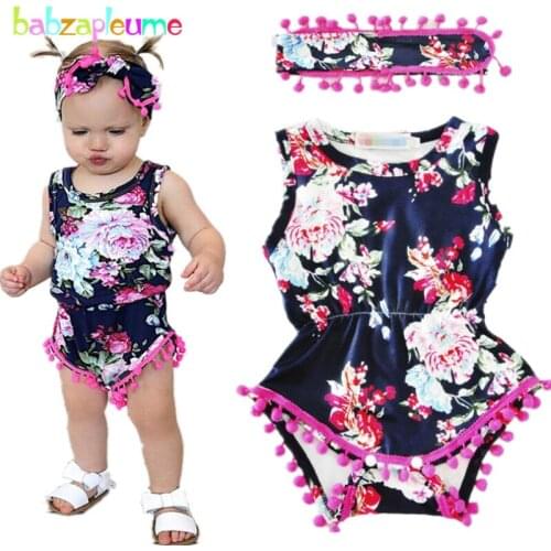 Baby Jumpsuit Brands Children Clothing Flower Design Fashion Infant Girls Clothes Summer Sleeveless Jumper romper Newborn A197