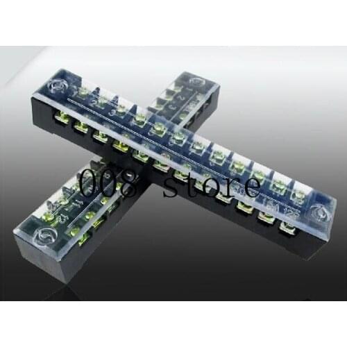 5Pcs Dual Row 12 Position Barrier Screw Terminal Strip 600V 25A TB-2512