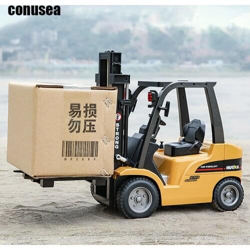 HUINA 1/10 Rc Truck Forklift Tractor Remote Control Car Caterpillar 8 Ch Rc Machine Engineering Cars On Radio Station Boy Toys