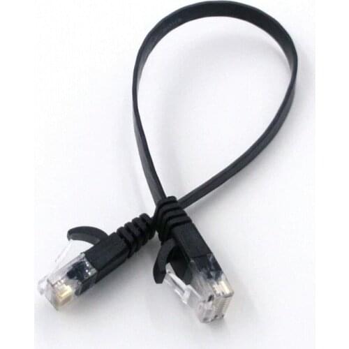 Pure copper wire CAT6 Flat UTP Ethernet Network Cable RJ45 Patch LAN cable black/white /blue color-15cm