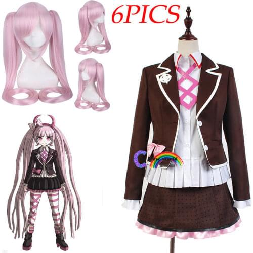 6 Pics Kotoko Utsugi Cosplay Zettai Zetsubo Shojo: Danganronpa Another Episode Kotoko Costume Full Set Uniform Cosplay Costume