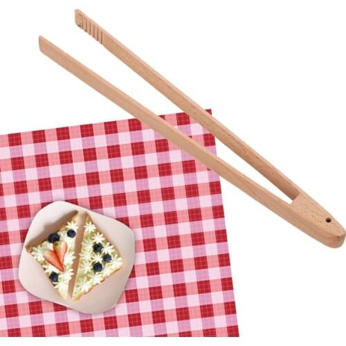 Kitchen Gadgets Wooden Food Toast Tongs Dessert Sugar Ice Clip BBQ Grilling Tong Cooking Baking Tools Salad Bread Serving Tong