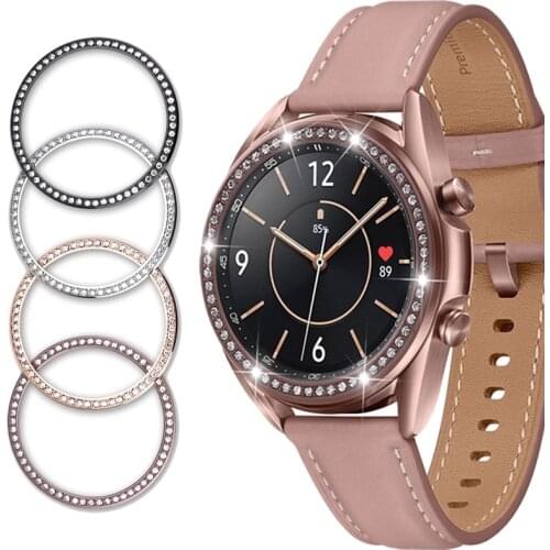 Hot Galaxy Watch3 Diamond Bling Bezel For Samsung Galaxy Watch 3 41mm Frame Case Cover Protection Woman Metal Bezel Ring Bumper