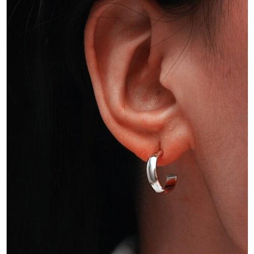MANGOSKY 925 Silver Simple Style Earrings 925 Silver Auricular Needle 1 Pair For Women