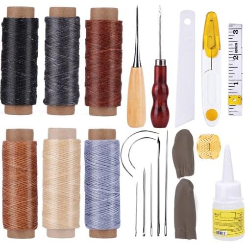 Nonvor Leather Craft Tools Kit Hand Sewing,Leather Tools and Supplies, Leather Starter Kit, Leather Working Kit, Leather Thread