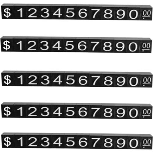 10 Sets Combined Price Tag Euro Dollar Number Digit Cubes Stick For Clothes Phone Laptop Jewelry Showcase Counter Price Display