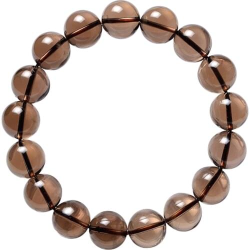 Natural AAA Smoky Crystal Beaded Strand Bracelet Men Women Couples Bracelets Fashion Energy Handmade Stretch Yoga Jewelry