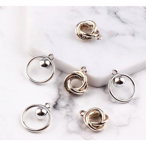 DIY manual accessories alloy pendant contracted wind rotation K gold earrings pendant necklace pendant