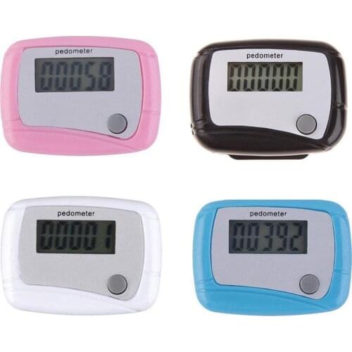 LCD Pedometer Step Calorie Kilometer Counter Walking Distance Pocket Clip Digital Mini Run Design