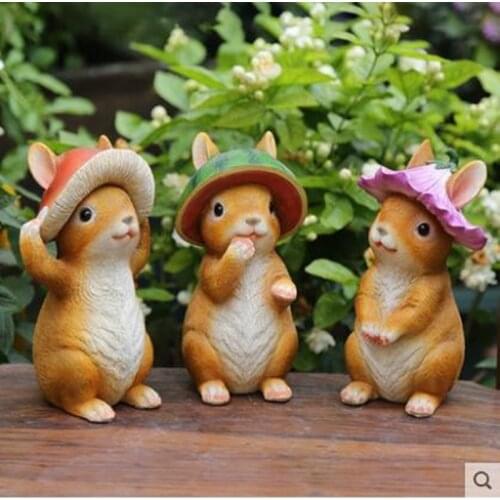 European-style cute simulation resin rabbit statue, home office desk restaurant desktop decoration crafts, birthday gifts