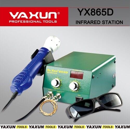 New design yaxun 865D BGA SMD IRDA infrared rework station with temperaute sensor tester and power setting for mobile repair