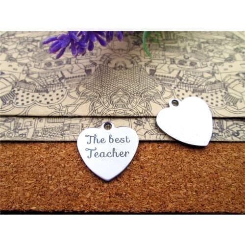 10pcs--Teacher Gift,Teachers day present,charm pendant for necklace/bracelet/keychain DIY jewelry stainless steel charms