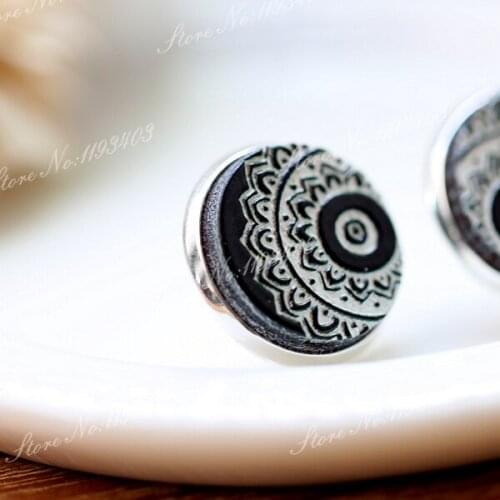 10pcs Unique 3D Embossed 16mm Round Coloured Drawing pattern Laser Cut wood Cabochon DIY for Rings, Earring,Brooch,Necklace