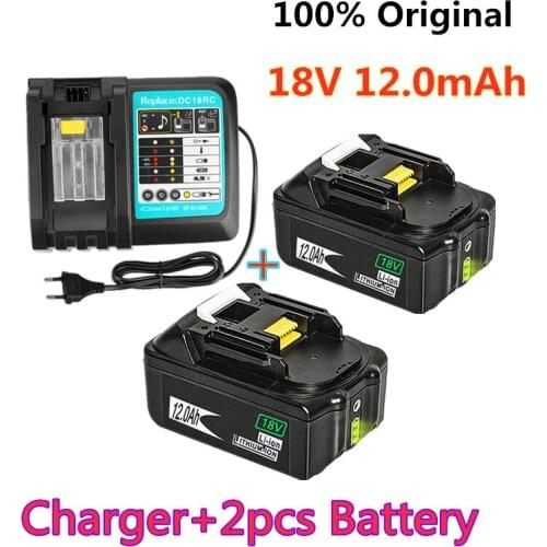 2020 Original For Makita 18V 12000mAh Rechargeable Power Tools Battery with LED Li-ion Replacement LXT BL1860B BL1860 BL1850
