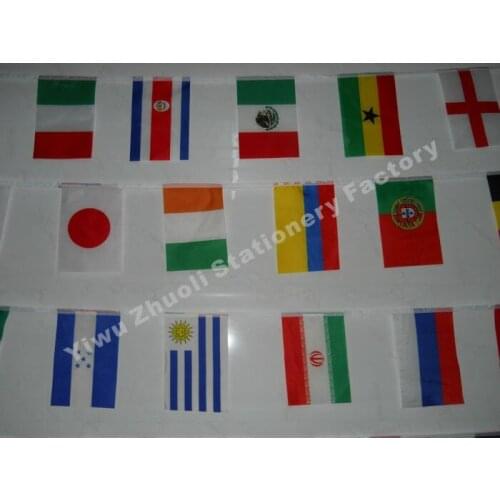 21*14CM 2014 World Cup Bar Banners 32 String Flags Of The World Decorative Flag Banner Team Fans Supplies Free Shipping
