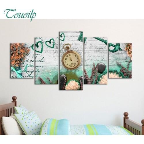 Flowers spuare Diamond embroidery home Flowers clock 5D DIY Love Key diamond painting Cross Stitch Multi-picture home decoration