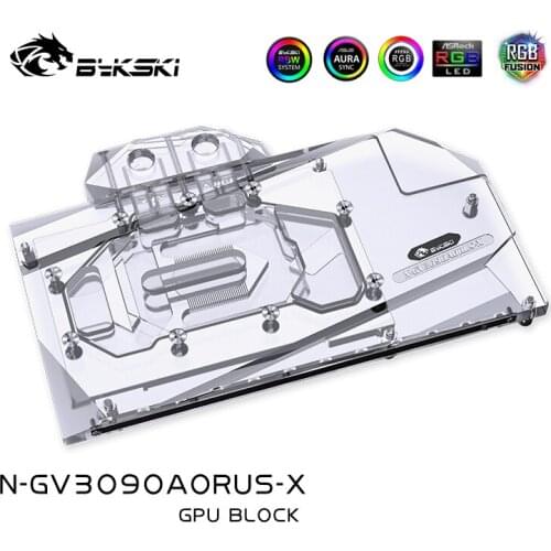Bykski GPU Water Cooling Block For GIGABYTE Geforce RTX 3090 AORUS 24G ,3080 10G, With Back Plate Watercooler,N-GV3090AORUS-X