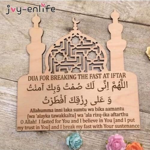 Wooden Ramadan decoration pray hanging pendant EID MUBARAK home decor Hajj Ramadan Kareem Islam EID gift Plaque sign Al Adha