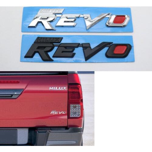 For Toyota Hilux Revo Emblem Logo Rear Trunk Badge Sticker Decal Black Chrome Silver