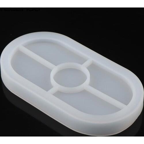 Epoxy Resin Home DIY Crafts Clay Resin Molds Plaster Mold Ashtray Square Flexible Silicone Tray Mold Concrete Oval Mold
