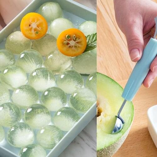Homemade Ice Ball Ice Cube Mold Refrigerator Ice Box Spherical Ice Making Grid Creative Home Made Ice Tray Box Moulds Kitchen