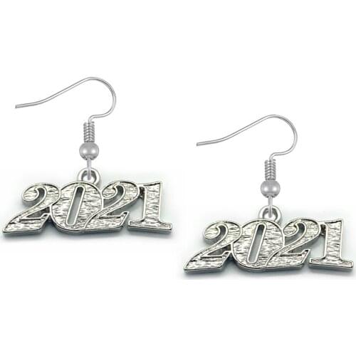 Hot Fashion metal plating number 2021 pendant earrings for best New Year gift souvenir jewelry eardrop