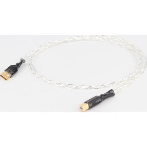 Hifi OCC silver plated type A-B USB cable USB2.0 A to B Digital Audio DAC Cable Audio USB Turntable Lead Cable