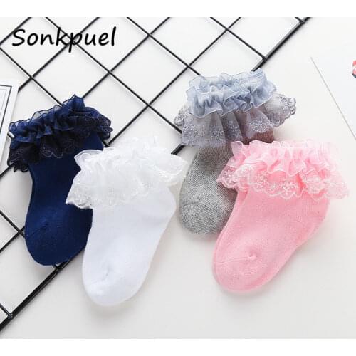 0-1Years Newborn Baby Cotton Socks Lace Princess Socking for Girls Summer Spring Infant Babe Socks Summer Fashion Kids Sock