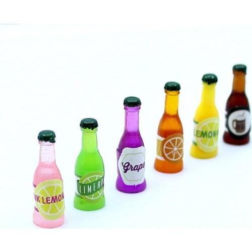 Julie Wang 10PCS Resin Soda Bottle Charms No Nails Artificial Drink Bottle Random Colors Jewelry Making Accessory Decor