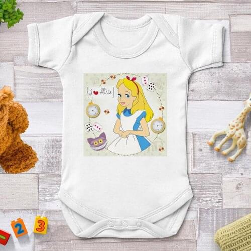 2021 Baby Rompers Infantil Jumpsuit Boy&Girls Clothes Summer Alice In Wonderland Printed Newborn Ropa Bebe Clothing Costume0-24M