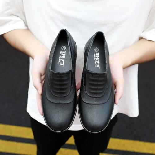 Mens Non-slip Low Rain Fashion Chef Shoes Waterproof Shoes Short Rain Boots Overshoes Water Boots Wear-resistant Work Shoes