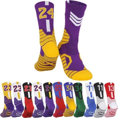 Mens Basketball Socks Non-Silp Number Professional Sports Socks Knee High Thickened Towel Bottom Child Match baloncesto Socks