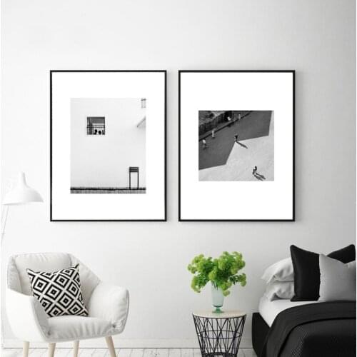 Door Street Cellist Vintage Wall Art Canvas Painting Nordic Posters And Prints Black White Wall Pictures For Living Room Decor
