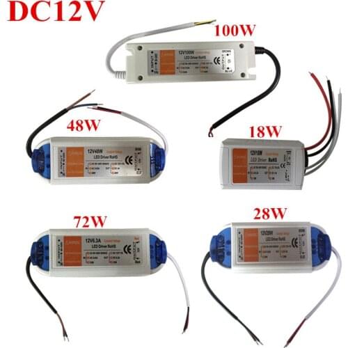 2020 NEW Good quality Compact Various wattages LED Driver Power Supply Transformer DC12V 18W-100W