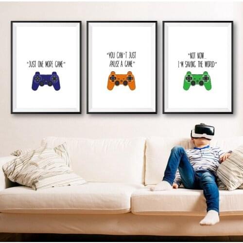 Video Games Quote Canvas Posters Gamer Boy Girl Gift Gaming Sign Game Controller Art Painting Pictures Games Room Wall Decor