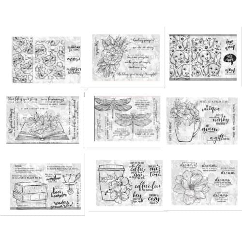 Cat dog flower Transparent Clear Stamps for DIY Scrapbooking/Card Making/Kids Fun Decoration Supplies ST1082