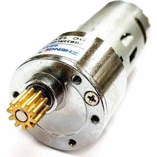 ZGB33R Micro 395 Gear Reduction Motor Ball Bearing DC 12V 75RPM Slow Speed Forward and Reverse