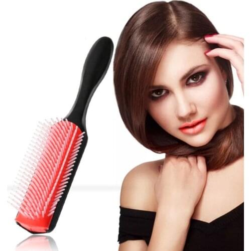 Handcraft 9 Rows Cushion Brush Hair Styling Detangling Hairbrush Women Curly Hair Scalp Massager Comb quality as Denman