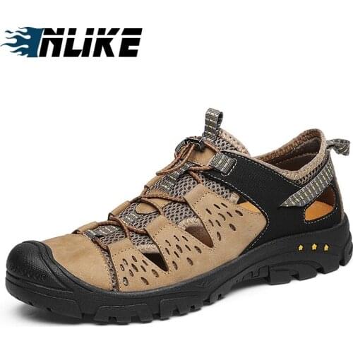 Big Size Top quality sandal men sandals summer genuine leather sandals