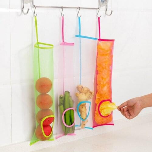 Kitchen Fruits Vegetables Storage Hanging Bag Reusable Grocery Produce Bags Mesh Ecology Shopping Tote Bag Onion Organization